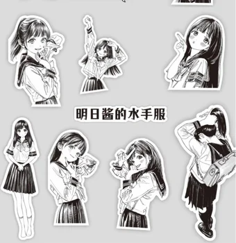 10/60 Adet Karikatür akebi'nin Denizci Üniforma Çıkartmalar Anime Akebi Komichi Cosplay Kırtasiye Öğrenci Su Geçirmez Bavul Graffiti