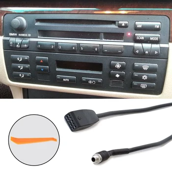 3.5 mm Araba AUX Girişi arabirim adaptörü MP3 Radyo Kablosu BMW E39/E53 / E46 155cm Aksesuarları Araçlar İçin