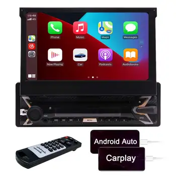 Amazon sıcak satış tek din android 10 sistemi 7 inç dokunmatik ekran BT navigasyon autoradio araba ses araba cd çalar ile carplay