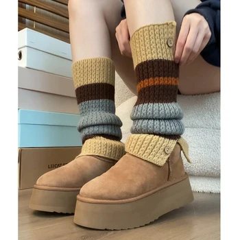 Beyaz yarım çizmeler Marka kadın ayakkabısı Botları - Kadın Kış Ayakkabı Avustralya Yuvarlak Ayak Takunya Platformu Düşük Moda Bayanlar 2023 Sn