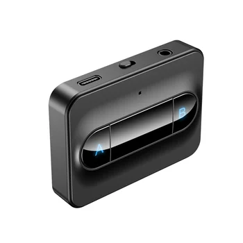 Bluetooth 5.0 kablosuz AV alıcısı-vericisi 3.5 mm AUX Düşük Gecikme Stereo Kablosuz Adaptör Bağlamak için 2 Kulaklık TV PC Kutusu