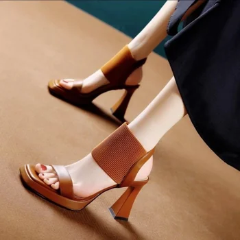 Kadın Yaz Topuklu Sandalet Stiletto Tasarım Zarif Trendleri 2023 gündelik elbise Partiler Akşam En Çok Satan kadın Yüksek Topuklu