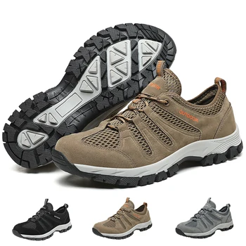 Sıcak Satış yürüyüş ayakkabıları Erkekler Nefes Rahat Trekking Sneakers Açık spor ayakkabılar Adam Dantel-Up Tırmanma Ayakkabıları Erkek Ayakkabı